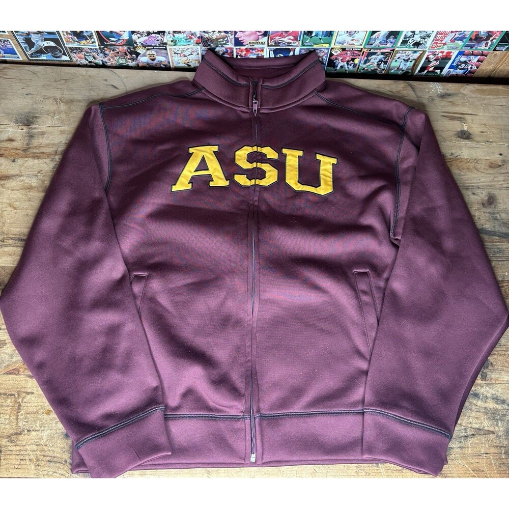 Arizona State Sun Devils Full Zip Jacket by Campus Drive ASU Mens Large Red